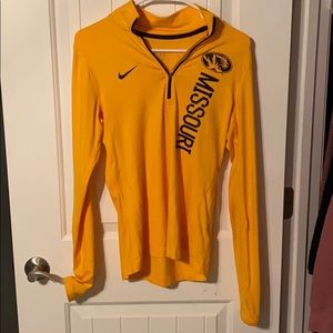 small nike dry-fit missouri tigers quarter zip